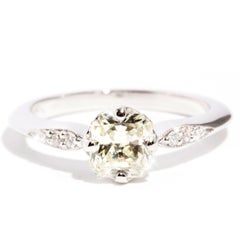 Certified Radiant Cut Diamond and Round Diamond Engagement Ring 18 Carat Gold