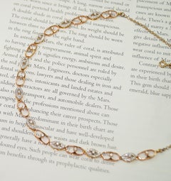 Certified Real brilliant cut diamonds 18K rose gold choker necklace set earrings