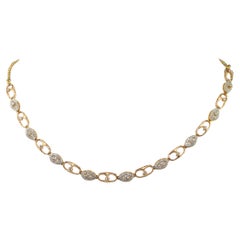 Certified Real brilliant cut diamonds 18K rose gold choker necklace set earrings