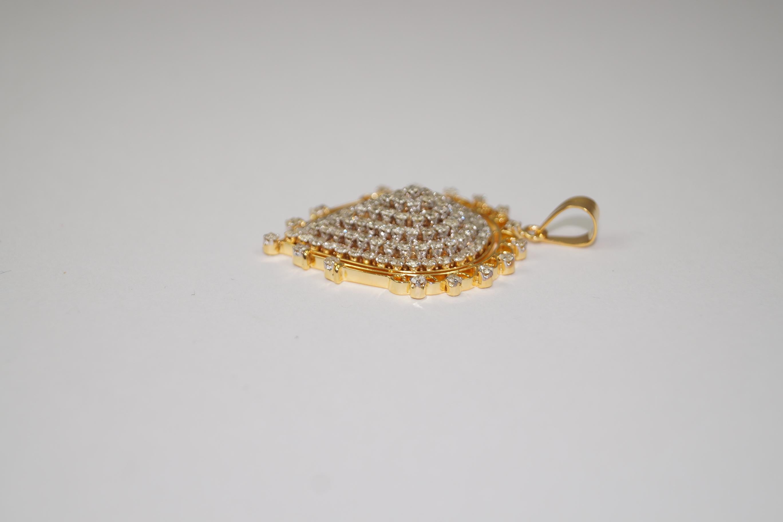 Zertifizierte echte Diamanten im Brillantschliff 18K massives Gold Tränen-Statement-Anhänger (Art nouveau) im Angebot