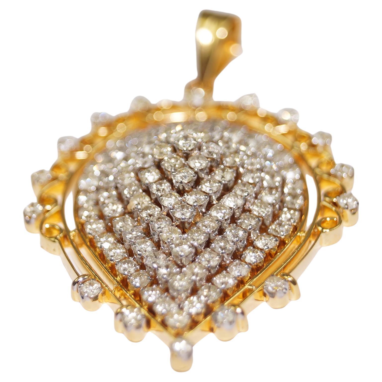 Zertifizierte echte Diamanten im Brillantschliff 18K massives Gold Tränen-Statement-Anhänger im Angebot
