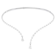 6,60 Karat Naturdiamant Tropfen Halskette in 18K Weißgold Luxusschmuck
