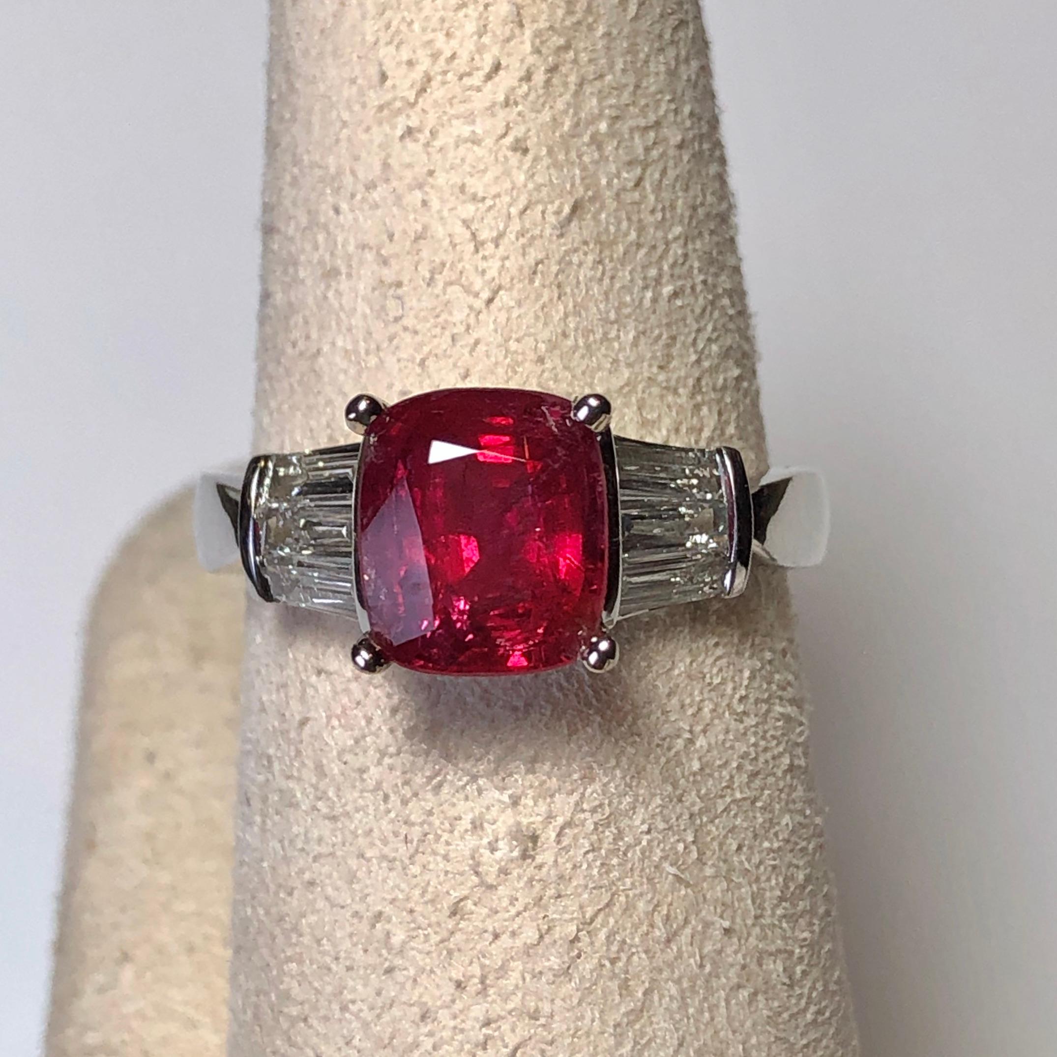 red spinel engagement ring