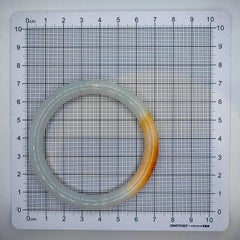 Certified 福壽 Reddish Brown Skin & Grayish White Genuine Burmese Jadeite Bangle