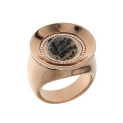 Certified Ring Pink Gold with Diamonds and a set of Three Interchangeable Gems