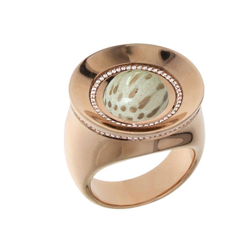 Contemporary Certified Ring Pink Gold with Diamonds and a set of Three Interchangeable Gems For Sale