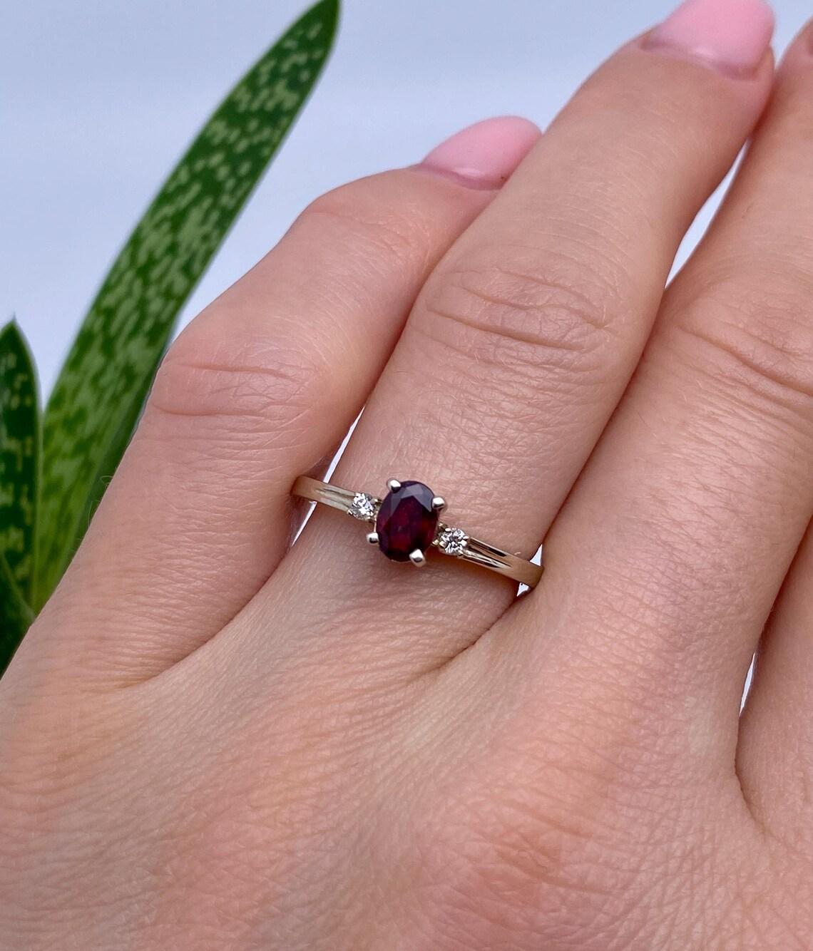 Women's Certified Ring with Natural Unheated Ruby and Diamond gems, 14 Karat White Gold For Sale