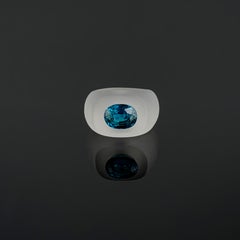 Certified Rock Crystal and Zircon Cocktail Ring