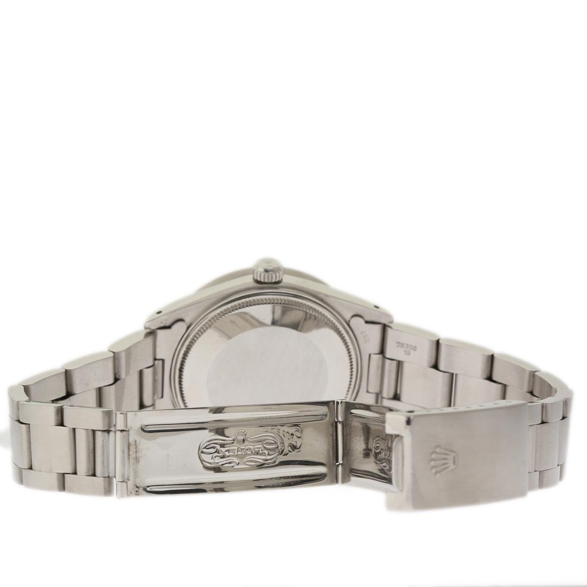 Contemporary Certified Rolex Date 15010 with Band and White Dial