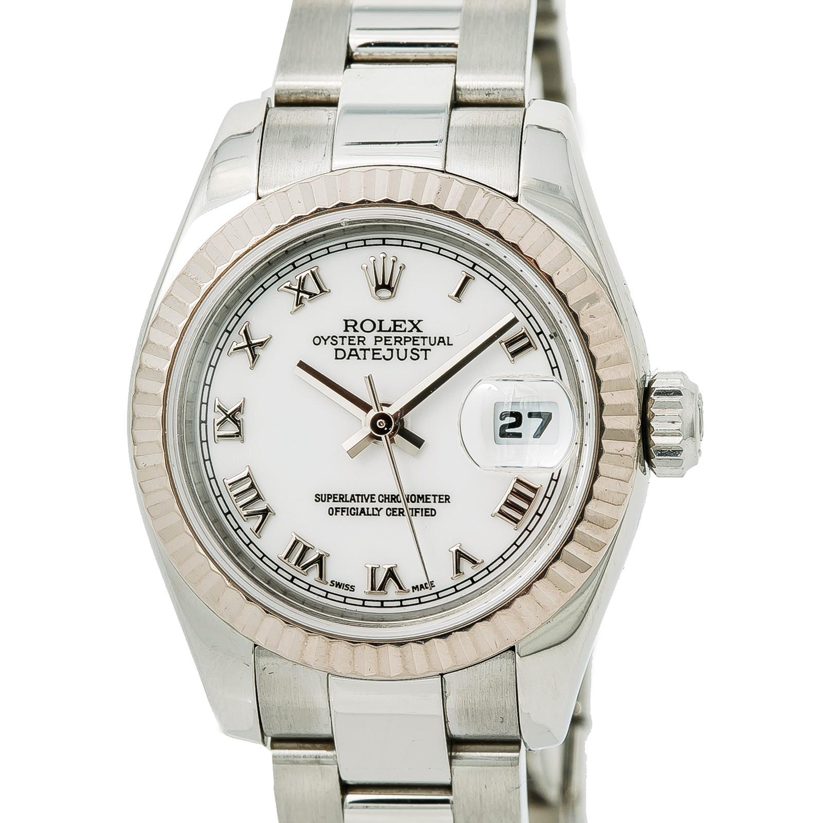 Contemporary Certified Rolex Datejust 179174 Women's Automatic Watch White Dial SS For Sale