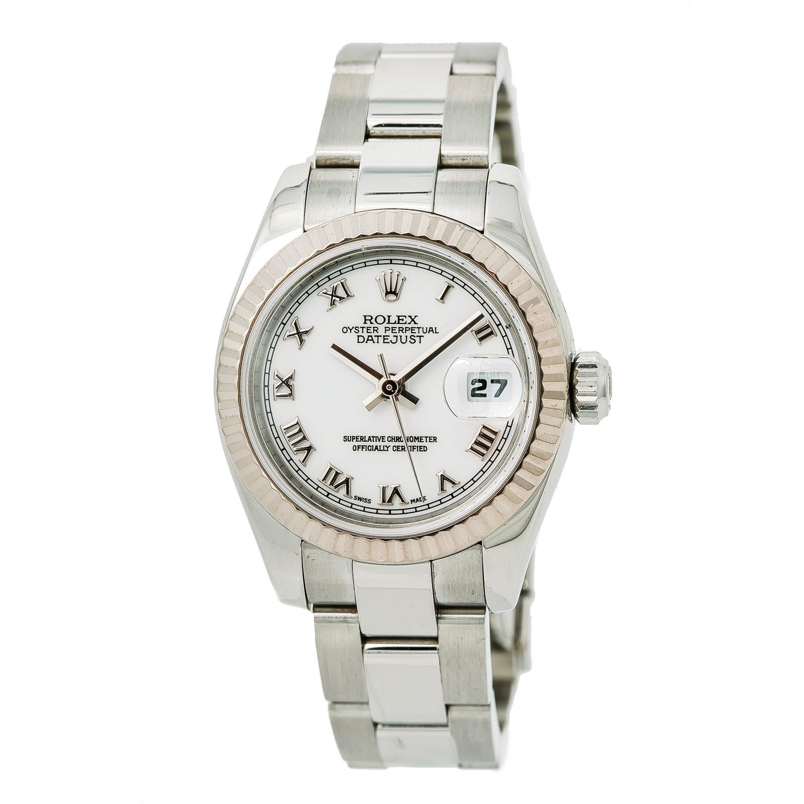 Certified Rolex Datejust 179174 Women's Automatic Watch White Dial SS For Sale