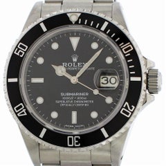 Certified Rolex Submariner 16800 with Band and Black Dial