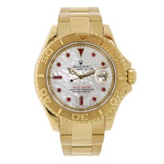 Certified: Rolex Yacht-Master 40mm 18K Yellow Gold White MOP Ruby Dial 16628