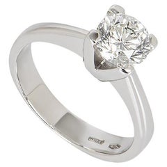 Certified Round Brilliant Cut Diamond Engagement Ring 0.91 Carat
