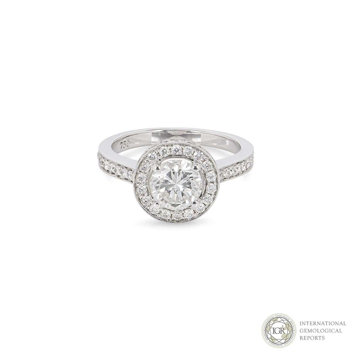 Round Cut Certified Round Brilliant Cut Diamond Engagement Ring 1.07 Carat