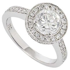 Certified Round Brilliant Cut Diamond Engagement Ring 1.07 Carat
