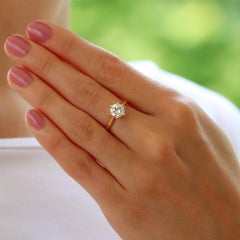 Zertifizierter runder Solitär-Ring aus 18 Karat Gelbgold mit Diamanten im Brillantschliff