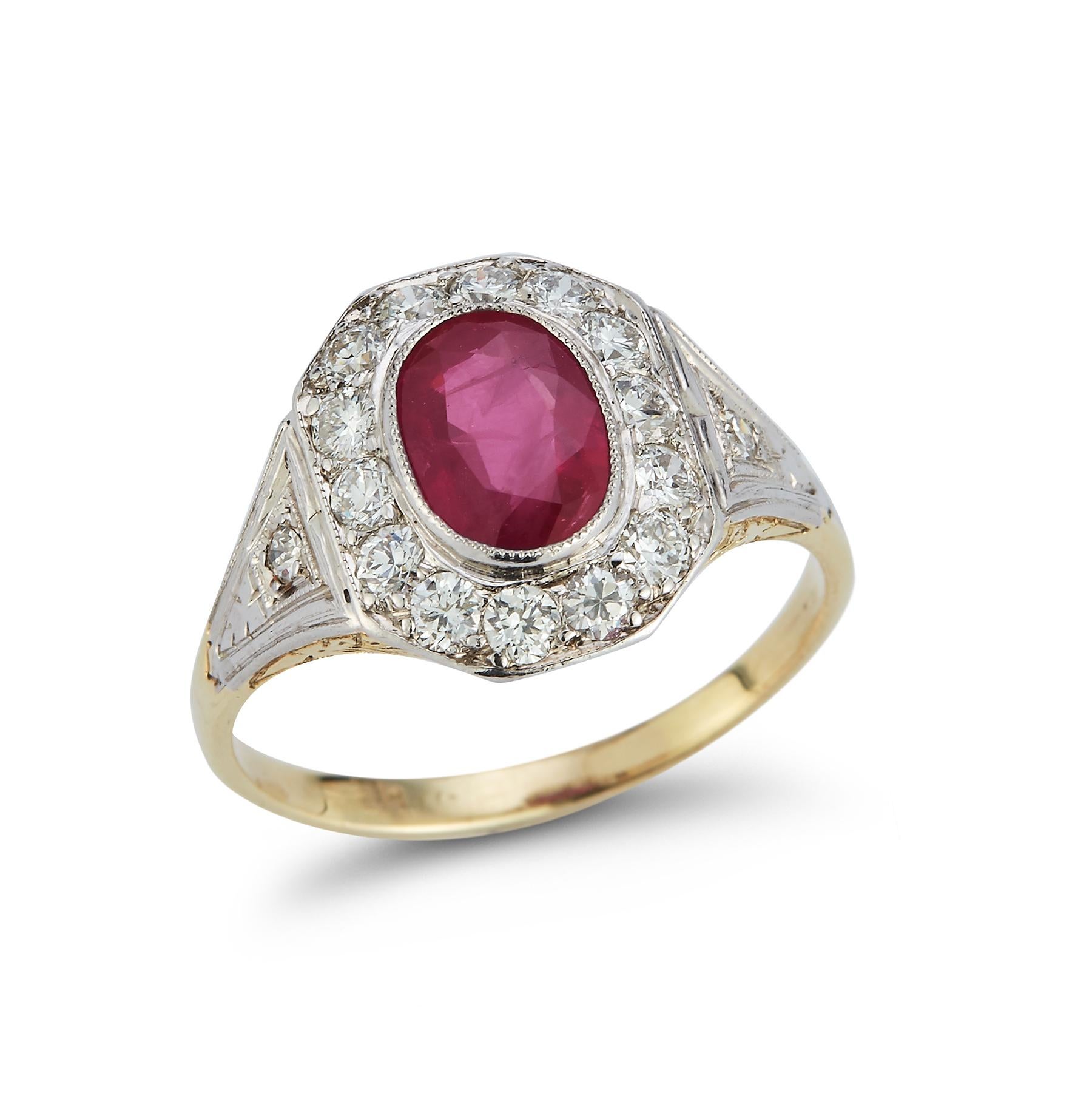  Certified Ruby & Diamond Ring

Ruby Weight: approximately 1.74 cts 

Diamond Weight:  approximately .84 cts 

Ring Size: 7.25

Re sizable free of charge 

Gold Type: 14K Yellow Gold 
