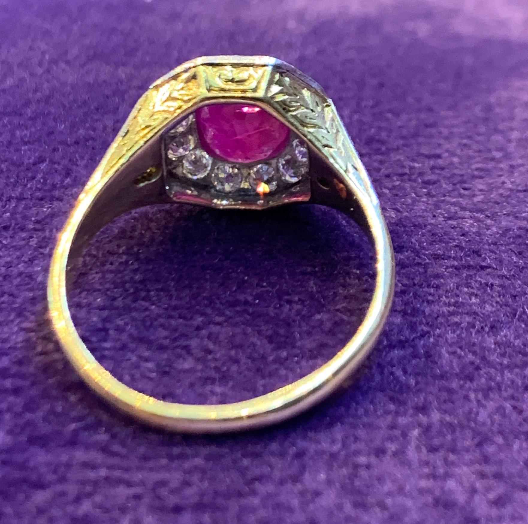Certified Ruby & Diamond Ring For Sale 1
