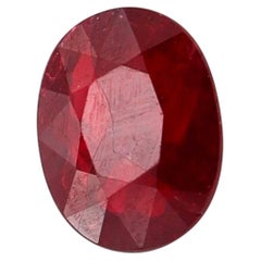 CERTIFIED RUBY No Heat Oval Shape Intense Vivid Red 1.358 Carats Cert-B34763