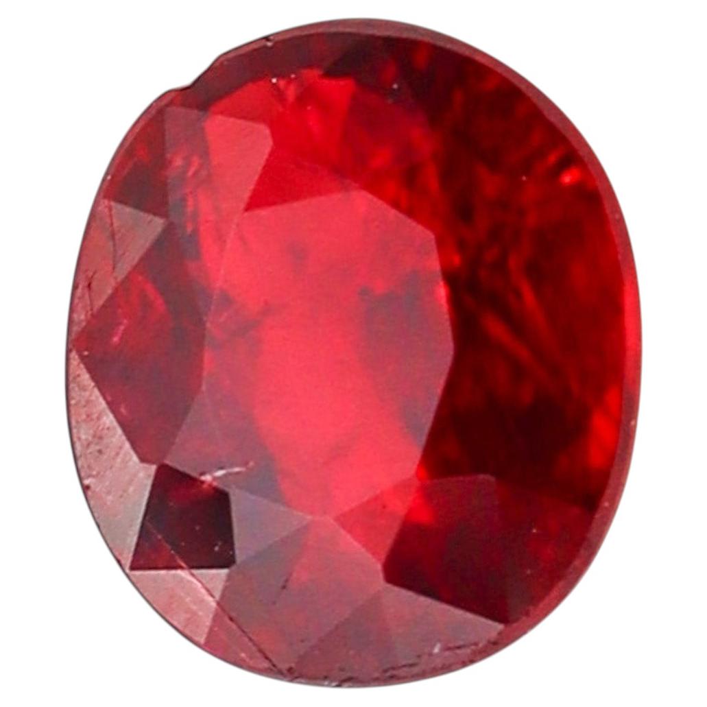 ZERTIFIZIERTER RUBIN – Unbehandelt, ovale Form, intensiv leuchtend roter Rubin, 1,026 Karat