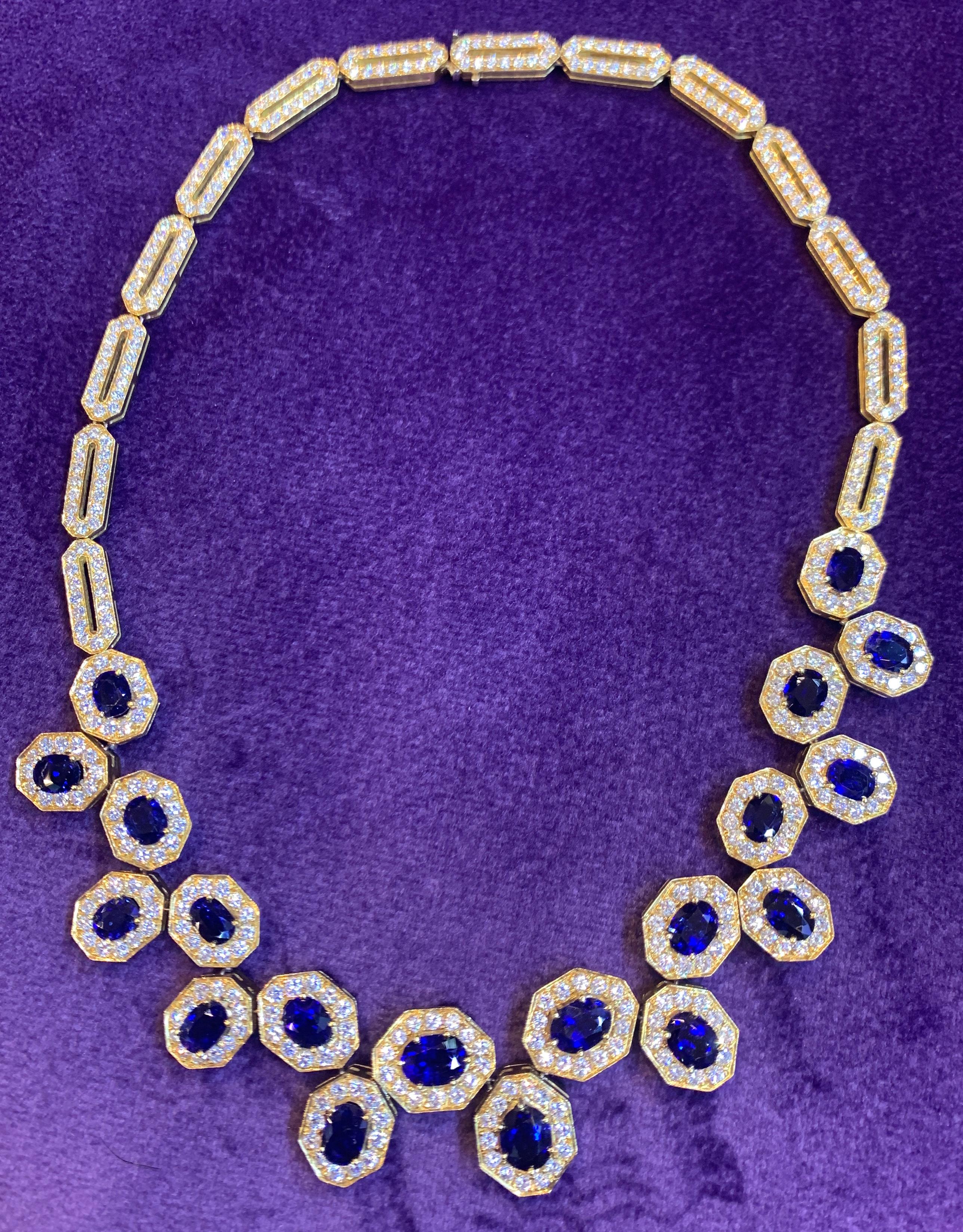 Women's Certified Sapphire & Diamond Necklace