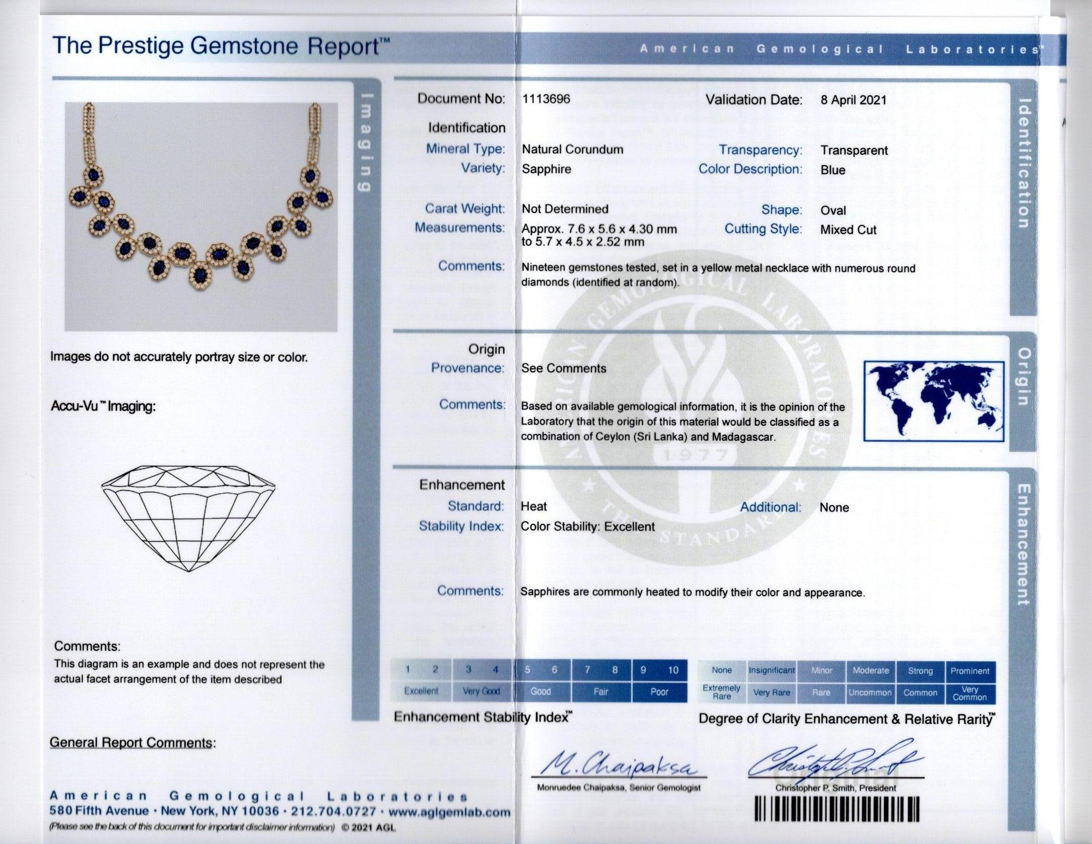 Certified Sapphire & Diamond Necklace 4