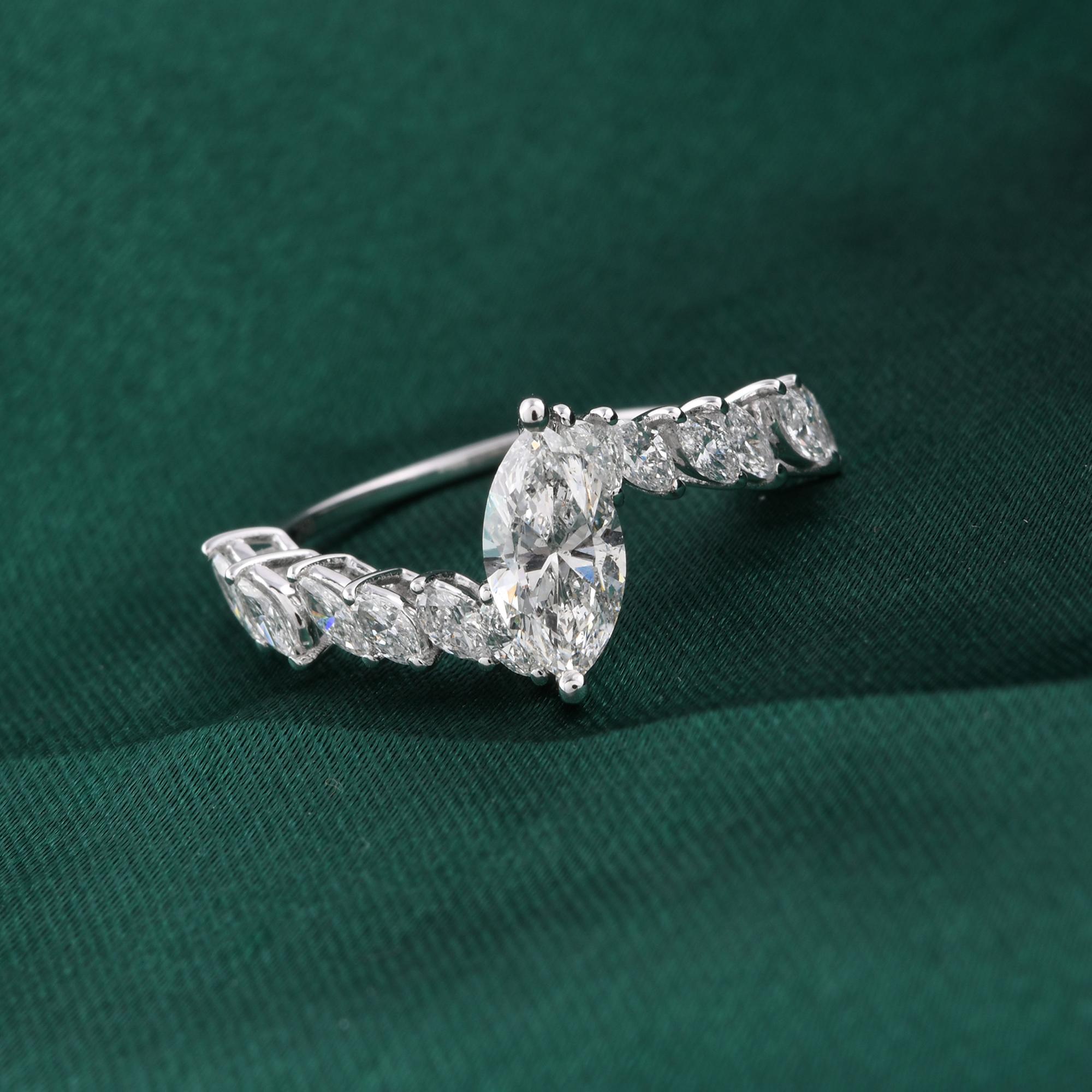 For Sale:  Certified SI Clarity HI Color Diamond Engagement Ring 14 Karat White Gold 9