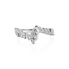 Certified SI Clarity HI Color Diamond Engagement Ring 14 Karat White Gold