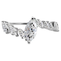 Certified SI Clarity HI Color Diamond Engagement Ring 18 Karat White Gold