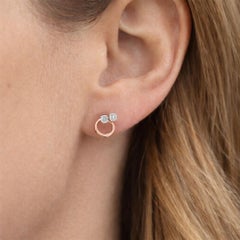 Boucles d'oreilles circulaires avec diamants certifiés SI/H en or rose 18 carats