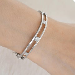 Certified SI/H Diamond Handmade Bangle Bracelet 10 Karat White Gold