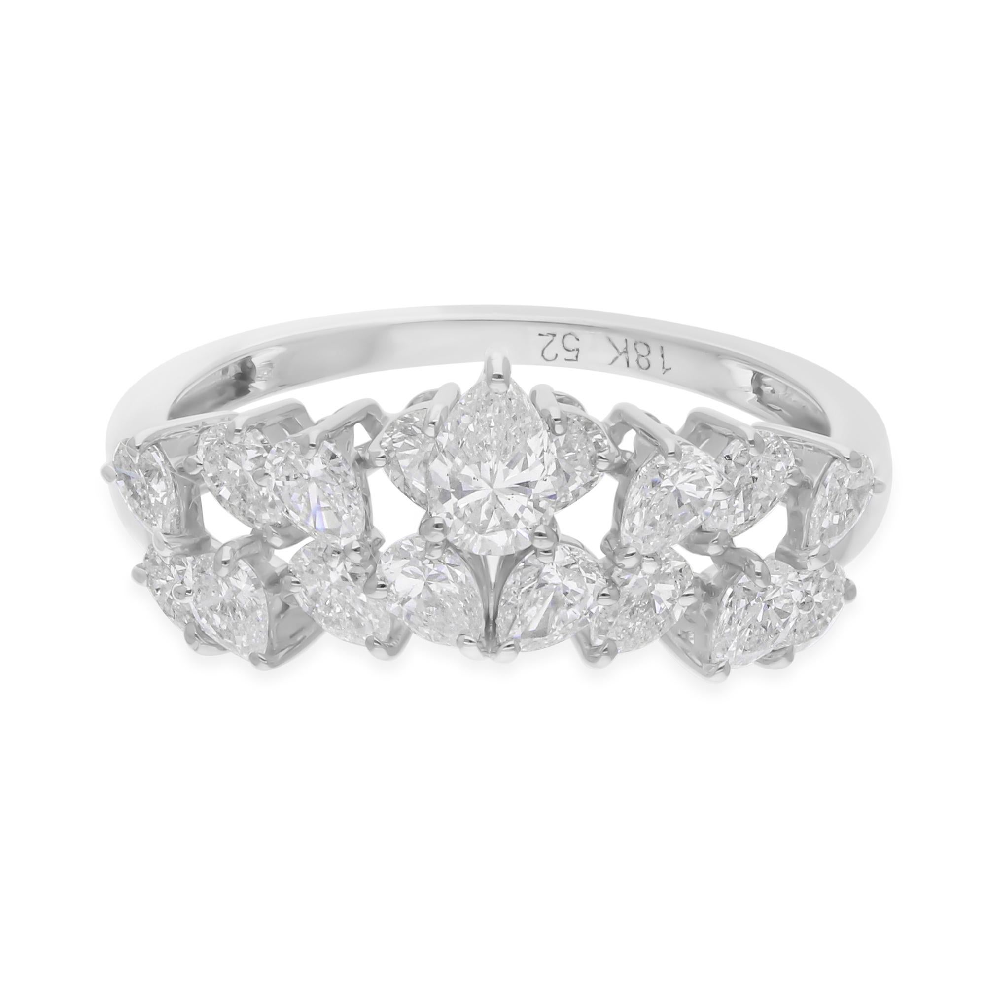 Certified SI/H Diamond Wide 18k White Gold Wedding Band Ring Tutte le tariffe pagate