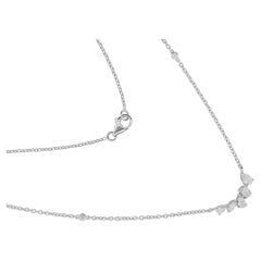 Certified SI/H Natural Diamond Minimalist Chain Necklace 18 Karat White Gold