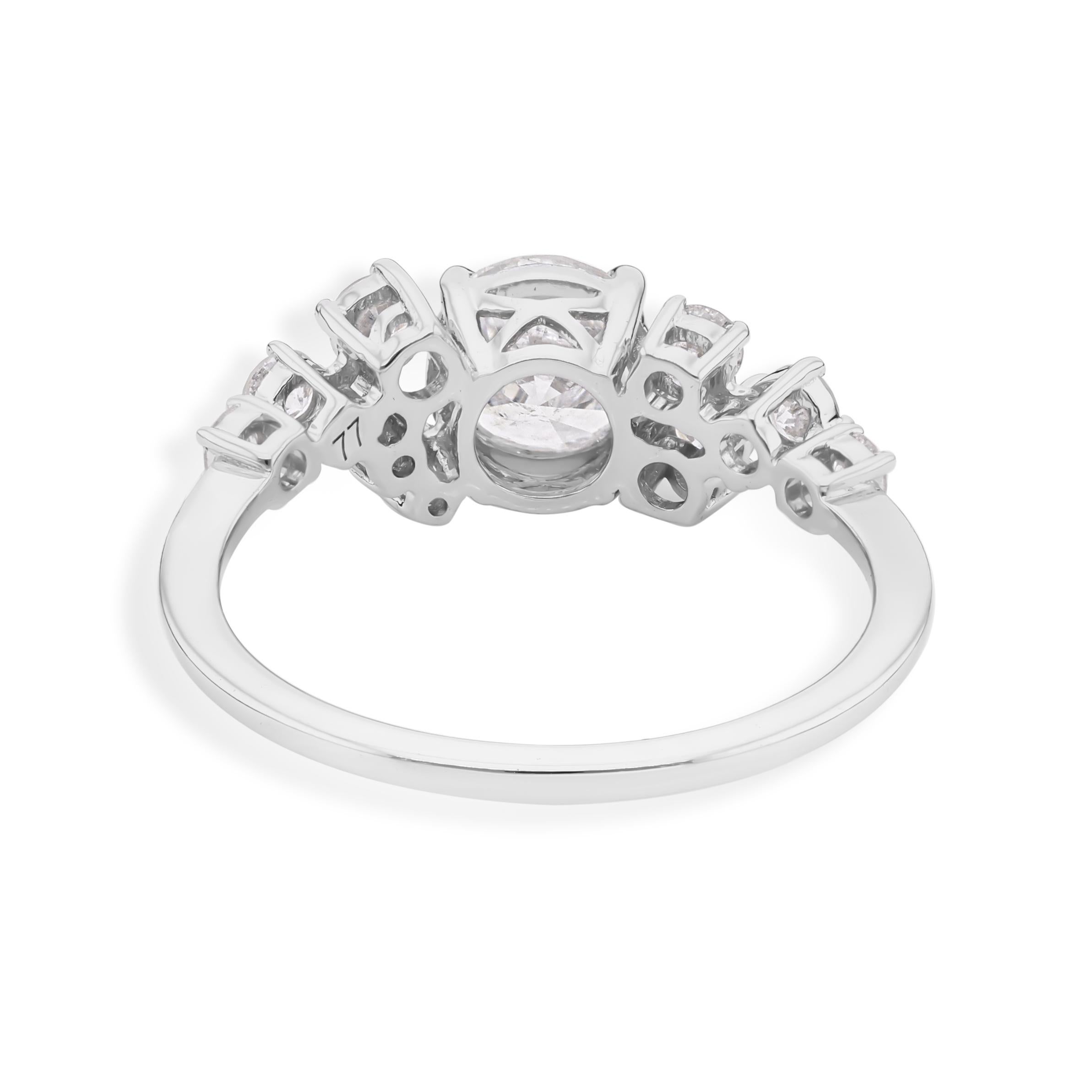 in vendita:  Anello a grappolo con diamanti naturali di qualità SI/HI certificati in oro bianco massiccio 18 carati 10