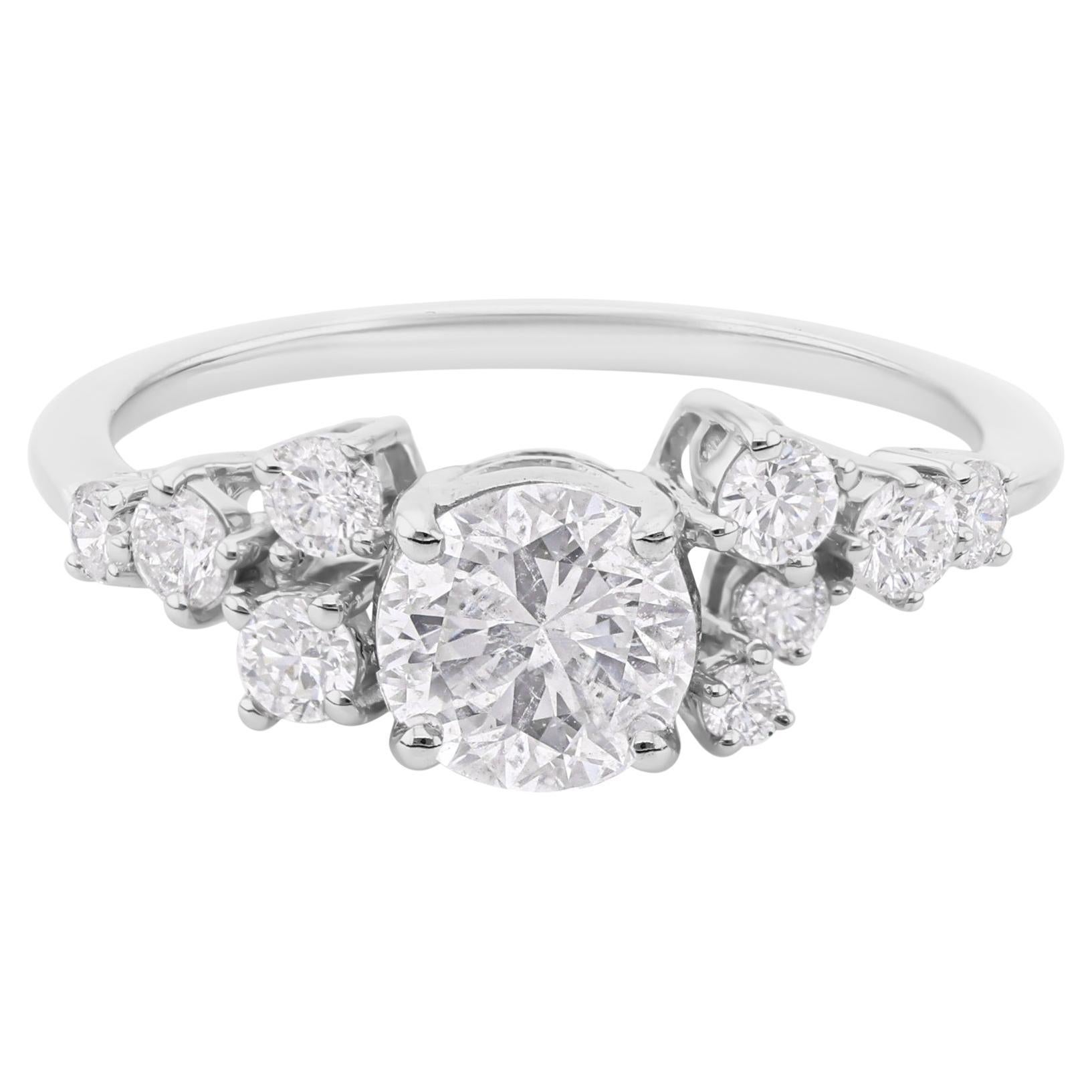 in vendita:  Anello a grappolo con diamanti naturali di qualità SI/HI certificati in oro bianco massiccio 18 carati 2