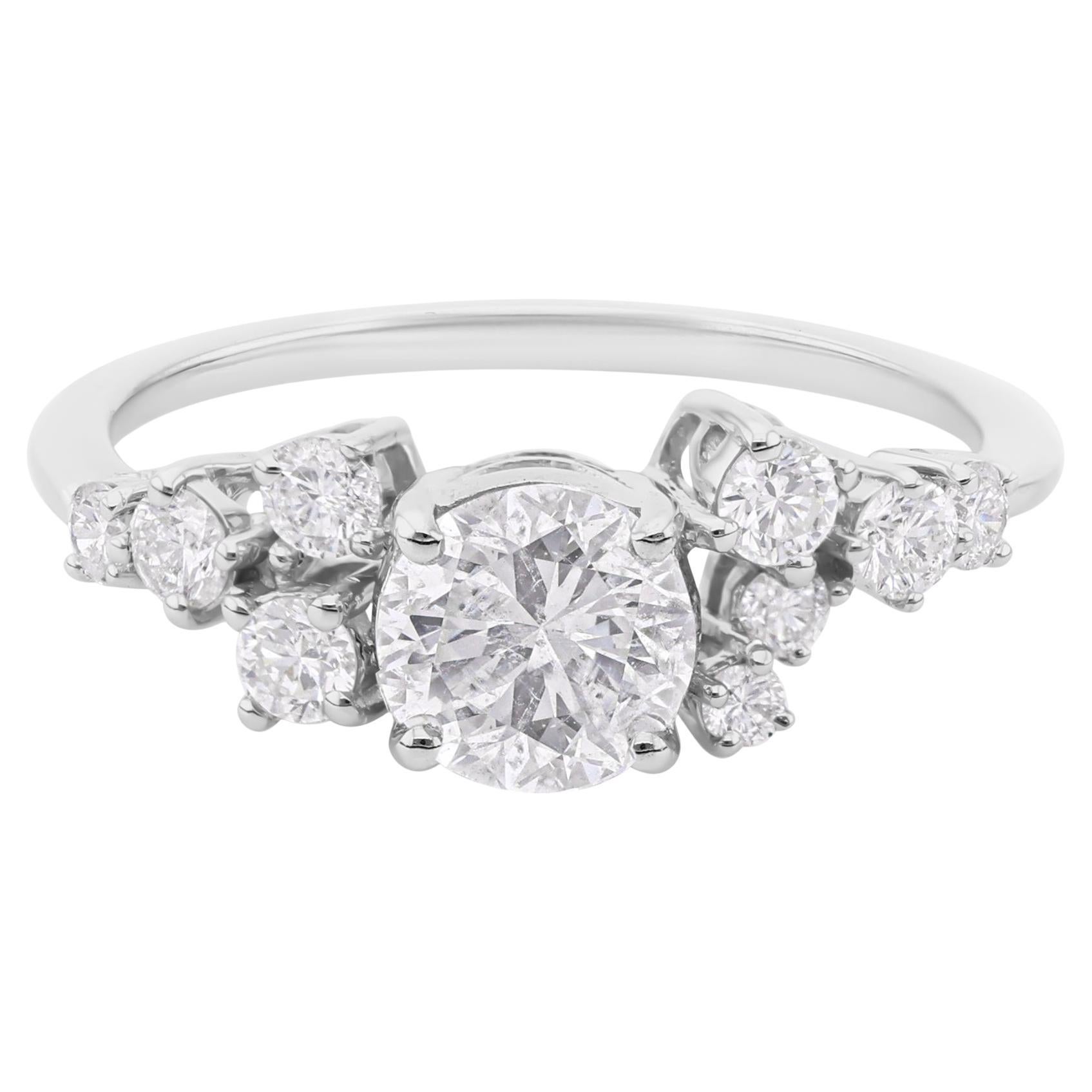 in vendita:  Anello a grappolo con diamanti naturali di qualità SI/HI certificati in oro bianco massiccio 18 carati