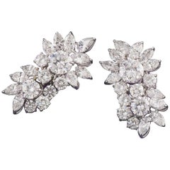 Certified Significant Diamond Cluster Earrings 20 Carats D Colour