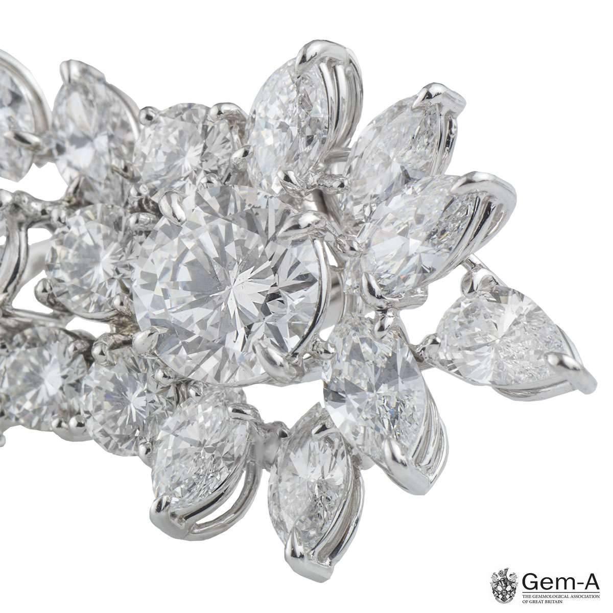 zertifizierte markante Diamant-Cluster-Ohrringe, 20 Karat, Farbe D im Angebot 2