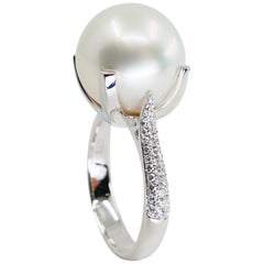 Certified South Sea Pearl and Diamond Ring, Our Signature Design