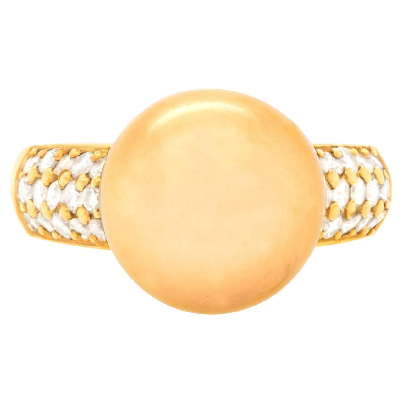Certified South Sea Pearl Ring 18K Gold