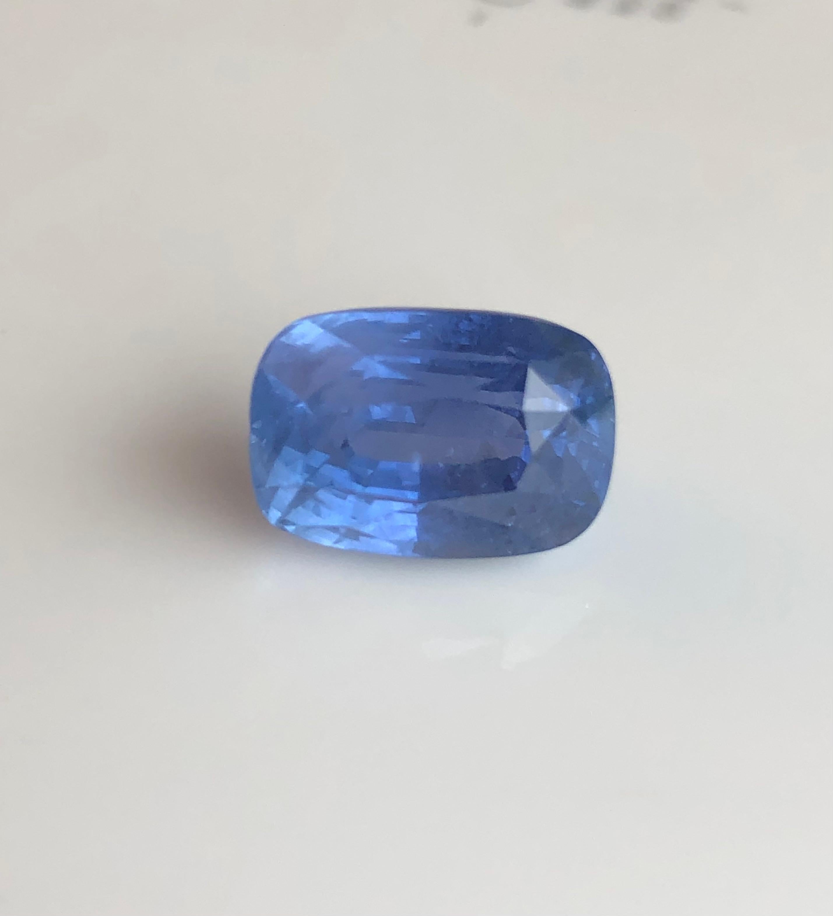 Saphir bleu de Ceylan non chauffé 13,12 carats, pierre précieuse non sertie, coussin certifié Unisexe en vente