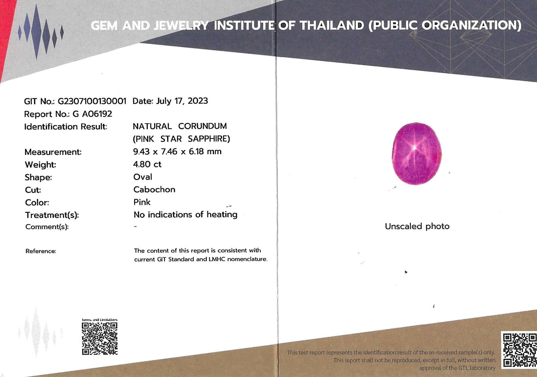 Certified Star Pink Sapphire, Pink Sapphire and Diamond Ring in 18K Rose Gold For Sale 11