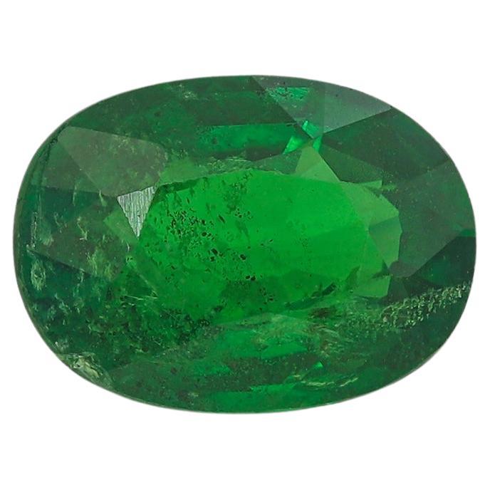 Certified Stone 1.40 Carats Soft Green Natural Tsavorite Garnet Faceted Garnet For Sale