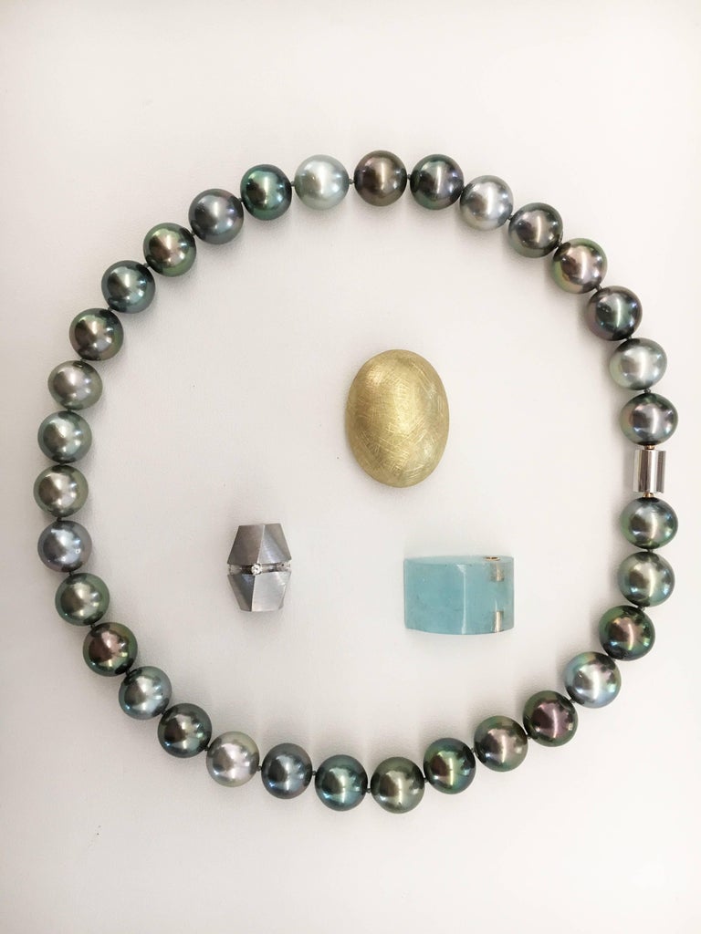 Certified Tahity Pearl Necklace with four handmade Interchangeable