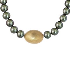 Certified Tahity Pearl Necklace with four handmade Interchangeable Clasps