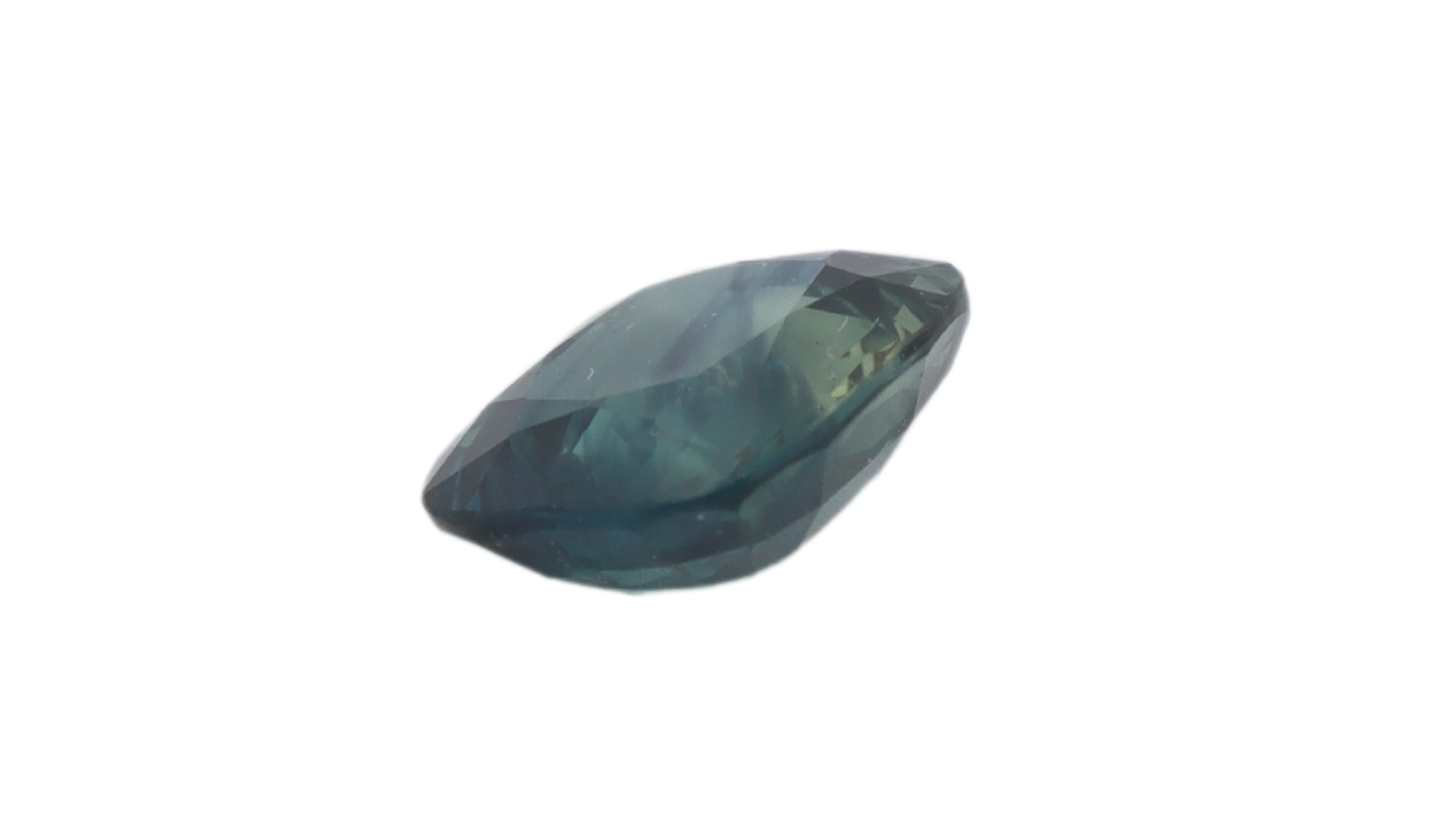 Certified Teal Sapphire from Siam, Thailand - 1.60ct In New Condition For Sale In Antwerpen, BE