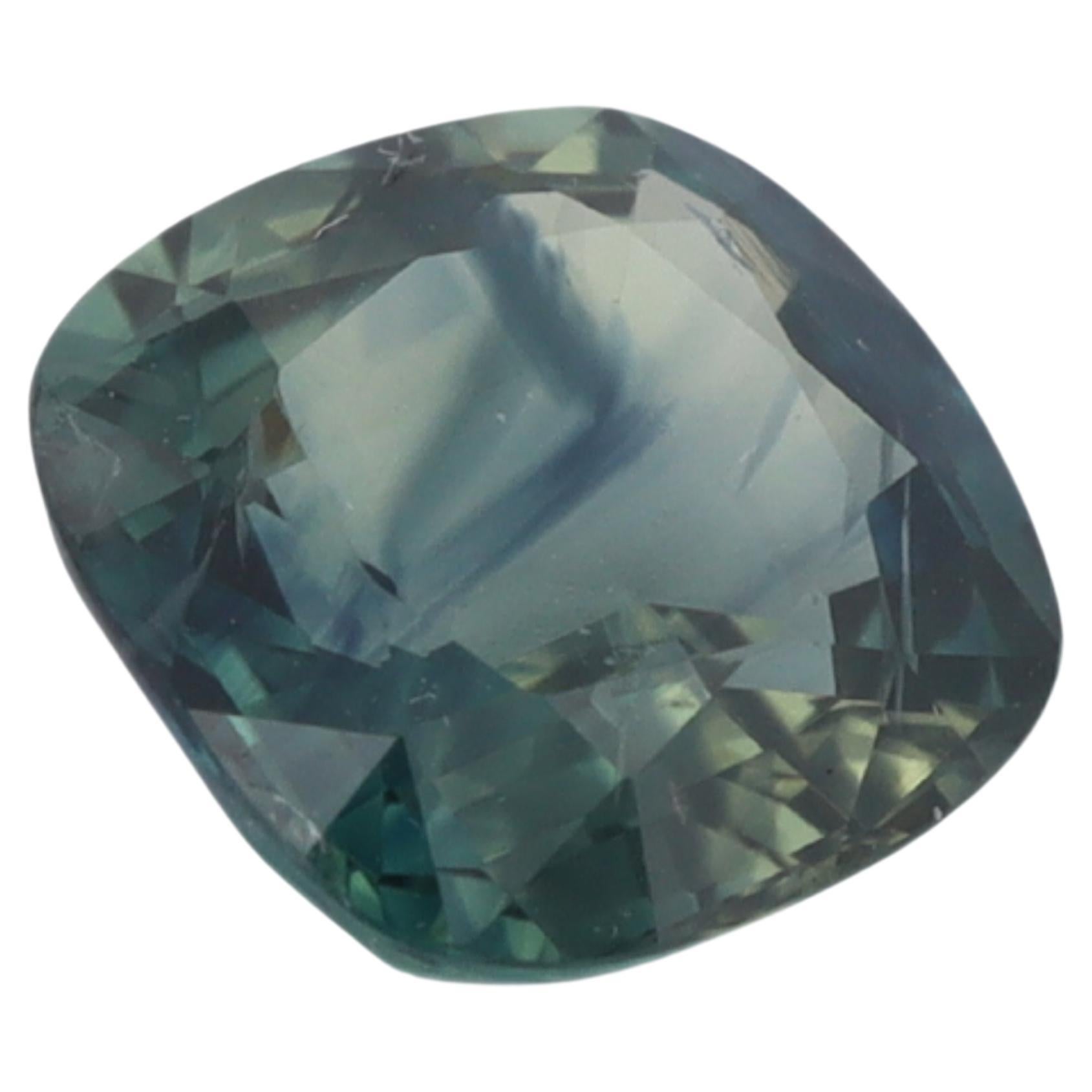 Certified Teal Sapphire from Siam, Thailand - 1.60ct For Sale