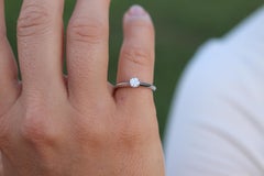 Certified Tiffany and Co Diamond Ring .26ct Tiffany Platinum Engagement ring