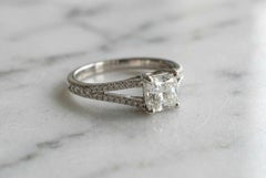 Certified Tiffany & Co. 1 Carat F VVS1 Lucida Diamond Platinum Engagement Ring